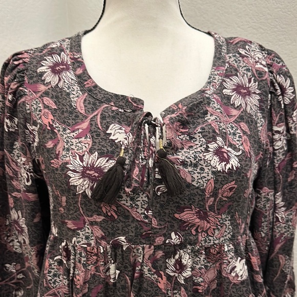 Lucky Brand-Floral Printed Peasant Top EUC - Picture 4 of 8